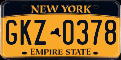 NY license plate GKZ0378