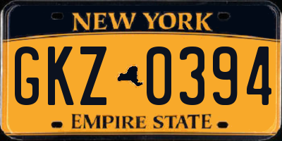 NY license plate GKZ0394