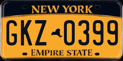 NY license plate GKZ0399