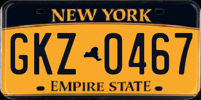 NY license plate GKZ0467