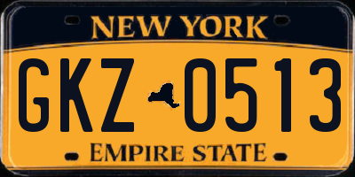 NY license plate GKZ0513