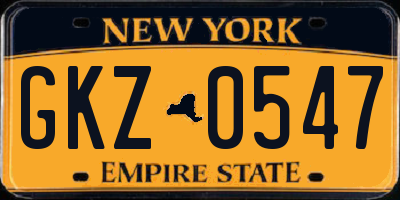 NY license plate GKZ0547
