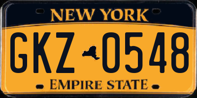 NY license plate GKZ0548