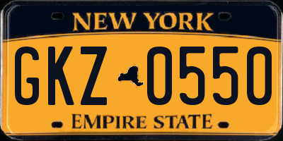 NY license plate GKZ0550