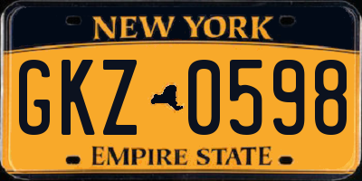 NY license plate GKZ0598