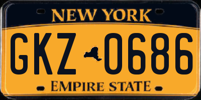 NY license plate GKZ0686