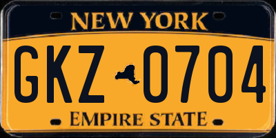 NY license plate GKZ0704