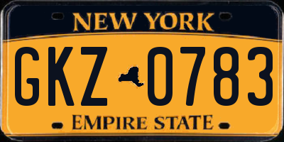 NY license plate GKZ0783