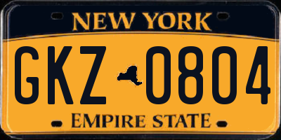 NY license plate GKZ0804