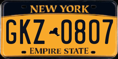 NY license plate GKZ0807