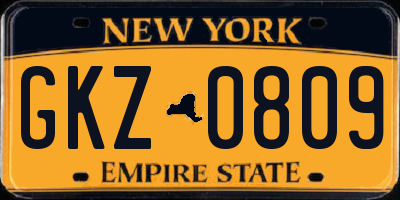 NY license plate GKZ0809