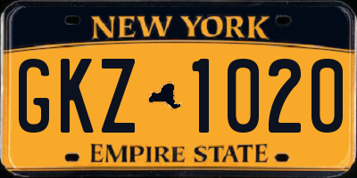 NY license plate GKZ1020