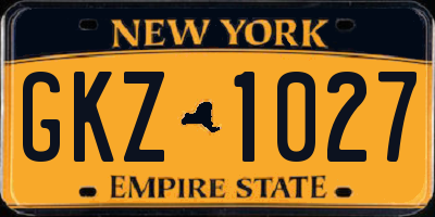 NY license plate GKZ1027