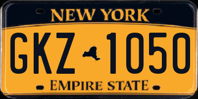 NY license plate GKZ1050
