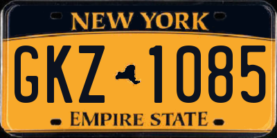 NY license plate GKZ1085