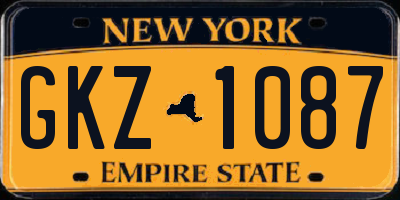 NY license plate GKZ1087