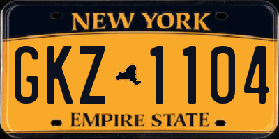 NY license plate GKZ1104