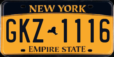 NY license plate GKZ1116