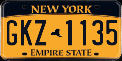 NY license plate GKZ1135