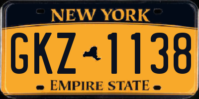 NY license plate GKZ1138