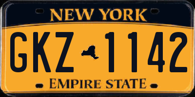 NY license plate GKZ1142