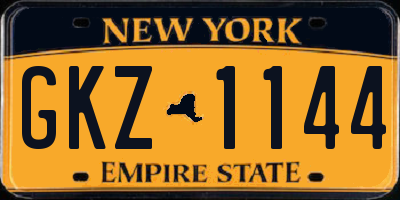 NY license plate GKZ1144
