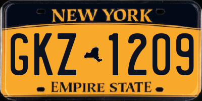 NY license plate GKZ1209
