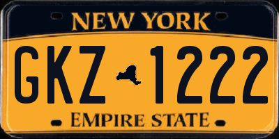 NY license plate GKZ1222