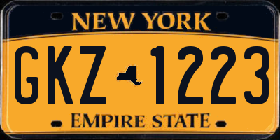 NY license plate GKZ1223