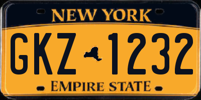 NY license plate GKZ1232