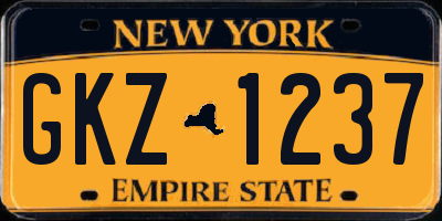 NY license plate GKZ1237