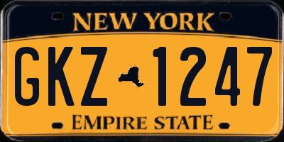 NY license plate GKZ1247