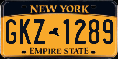 NY license plate GKZ1289