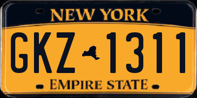 NY license plate GKZ1311