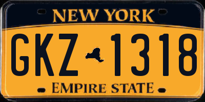 NY license plate GKZ1318