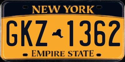 NY license plate GKZ1362