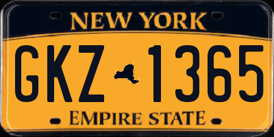 NY license plate GKZ1365