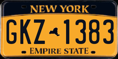 NY license plate GKZ1383