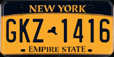 NY license plate GKZ1416