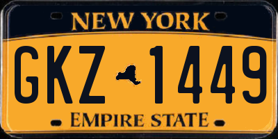 NY license plate GKZ1449