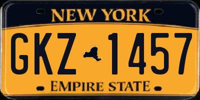 NY license plate GKZ1457