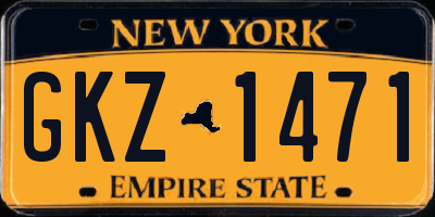 NY license plate GKZ1471
