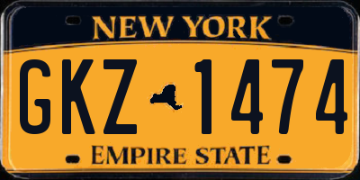NY license plate GKZ1474
