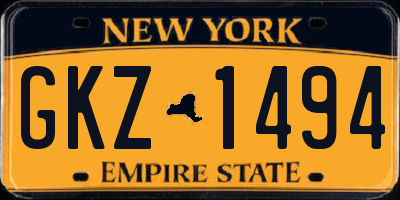 NY license plate GKZ1494