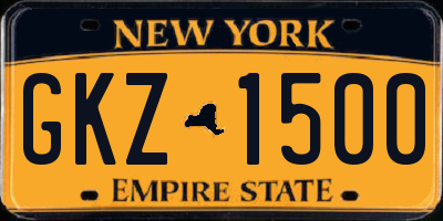 NY license plate GKZ1500