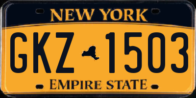 NY license plate GKZ1503