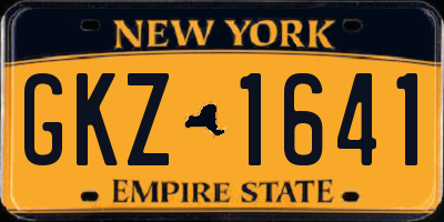 NY license plate GKZ1641