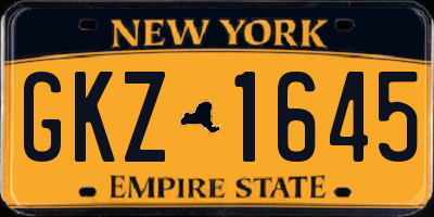 NY license plate GKZ1645