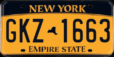 NY license plate GKZ1663