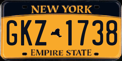 NY license plate GKZ1738